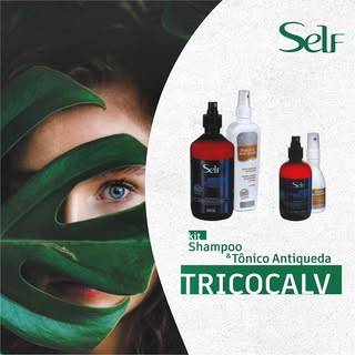 Kit Shampoo & Tônico Tricocalv, um dos mais procurados na linha antiqueda da Self, com eficácia comp
