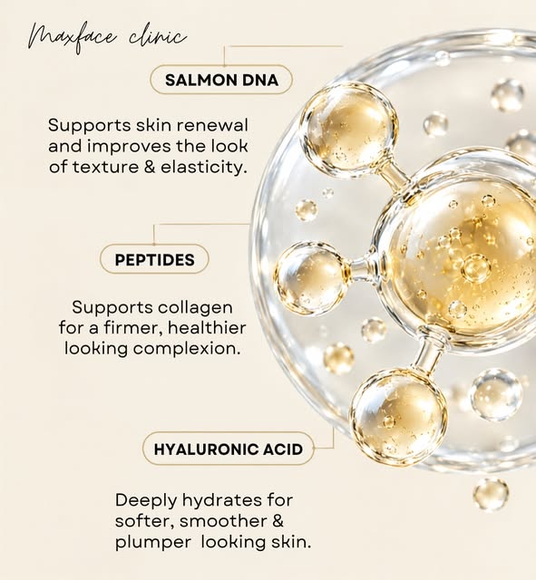 Glow starts from within ✨
Discover the power of Salmon DNA, Peptides & Hyaluronic Acid for skin that