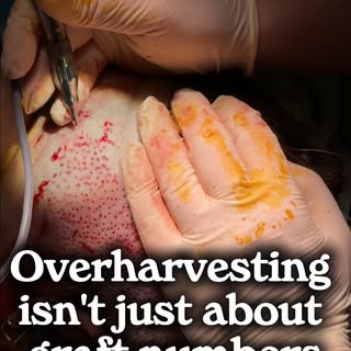 Most people think overharvesting is simply about taking too many grafts.

It isn't.

As Dr Daniel Ne