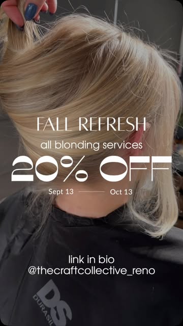 you’ve been looking for an excuse to get your hair done anyways…
20% off all custom blonding service