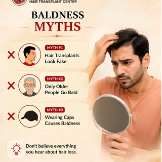 🚫 Hair loss myths can delay the right treatment.

Many people believe:
❌ Hair transplants look fake