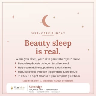 ✨ Self-Care Sunday: Beauty sleep is real 🌙

Your best skincare product might just be your pillow. W