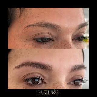 Our client today already had beautiful eyebrows to begin with,
but she wanted to make them look a li