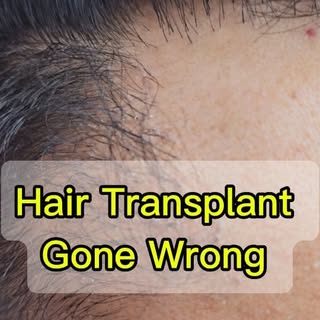 This patient previously underwent a hair transplant with low graft survival, multiple follicles impl