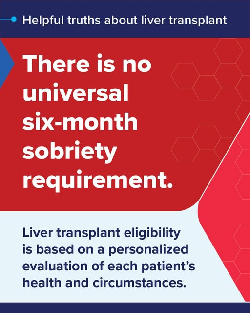 There is no universal six-month sobriety requirement for liver transplant.

At UW Health, transplant