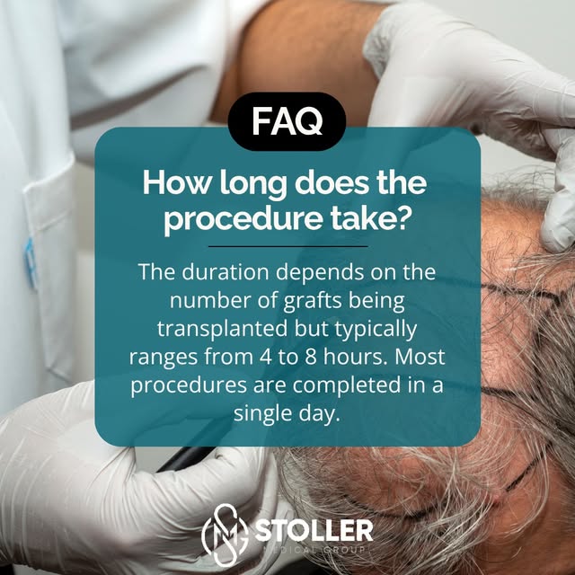 FAQ: How long does the procedure take?⏱️

Most procedures range from 4 to 8 hours and are completed 