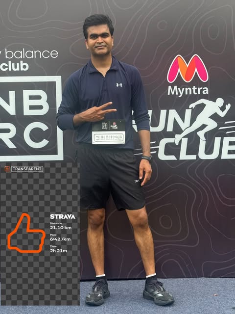 First Half Marathon. 21.1K. 🏅

A small milestone, but a very special one for me.

Started running o