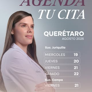 Hola Querétaro, nos vemos pronto! 👋🏻✨

Estaré agendando consultas en las siguientes fechas:

MIÉRC