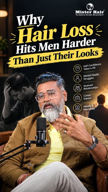 The real reason hair loss bothers men isn't the hair. It's what the hair stands for. 💛

Dr. Rajaram