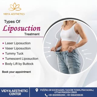 ✨ Get the Perfect Body Shape with Liposuction Treatment at Vidya Aesthetic Centre ✨
Say goodbye to s