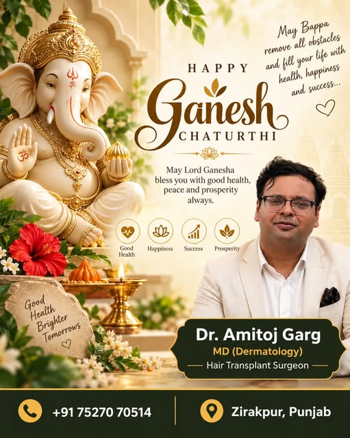 🌸 Happy Ganesh Chaturthi from Dr. Amitoj Garg! 🌸

May Lord Ganesha remove all obstacles from your 