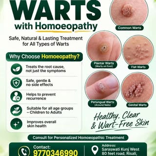 🌿 Get Rid of Warts with Homoeopathy!

Warts can be stubborn, but with the right individualized appr