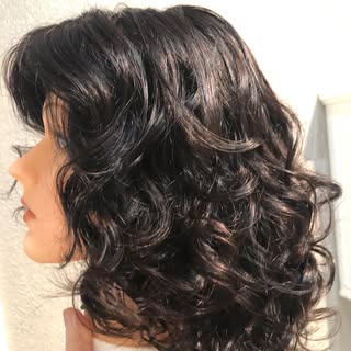 I love beautiful textured human hair wigs.  Dried naturally with our favorite style cream.  Easy-Pea