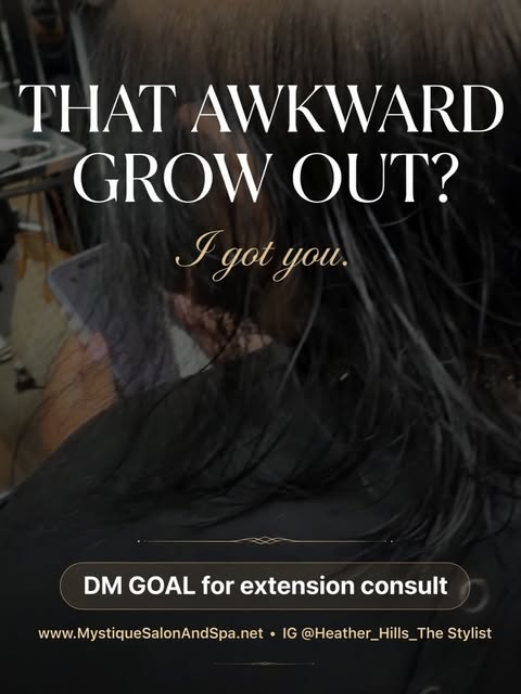 She had a bob that she wishes she never did. So we gave her her hair back.

That grow-out phase wher