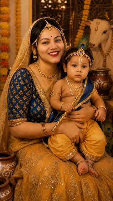 Happy Janmashtami 2k26 🌸😍🥰❤️‍🩹 go with AI trends 
#krishnajanmashtami❤️