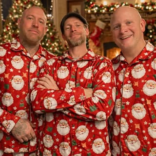 My brothers, matching pajamas and zero shame. 😆