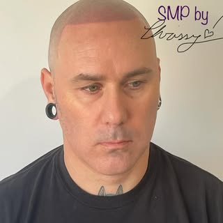 After and before photos. He looks 10 years younger!  It’s a little red as it was just finished but t
