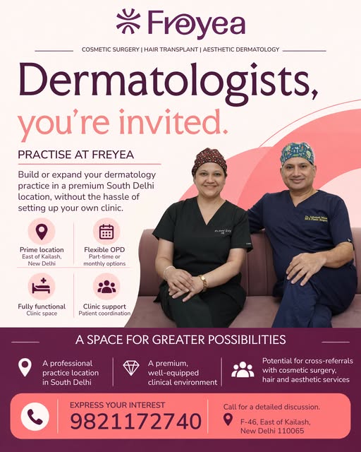 👇 Dermatologists, build your practice without building a clinic from scratch.

Freyea is inviting d