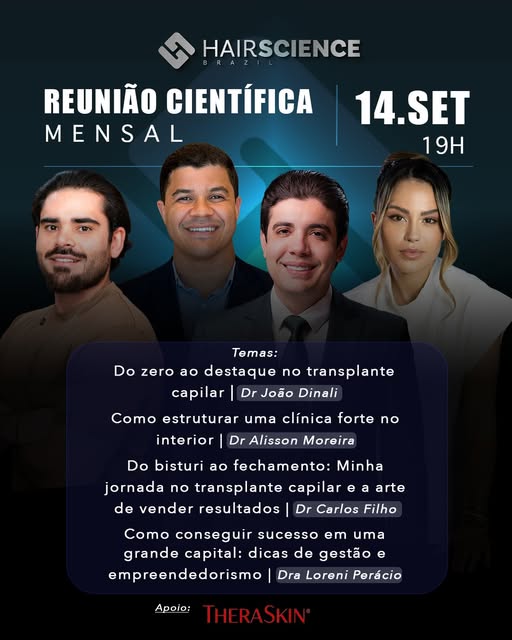 Na próxima segunda-feira, 14 de setembro, teremos nossa Reunião Científica Mensal!

Desta vez, o tem