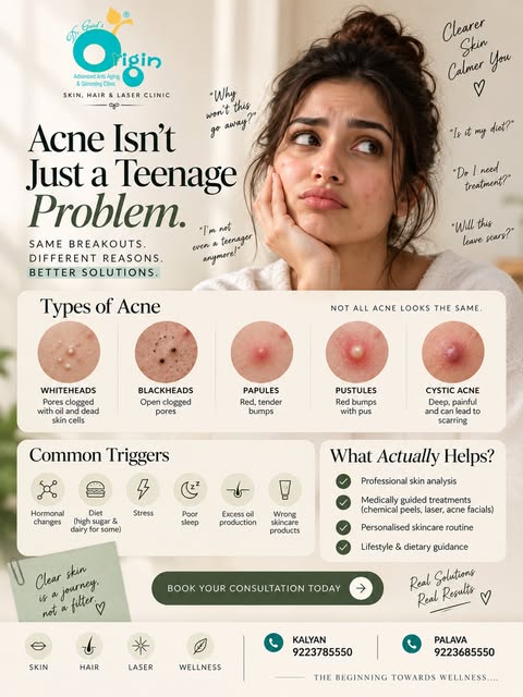 Acne is common. Living with it forever isn’t. ✨

Breakouts aren’t just a teenage problem. Stress, ho