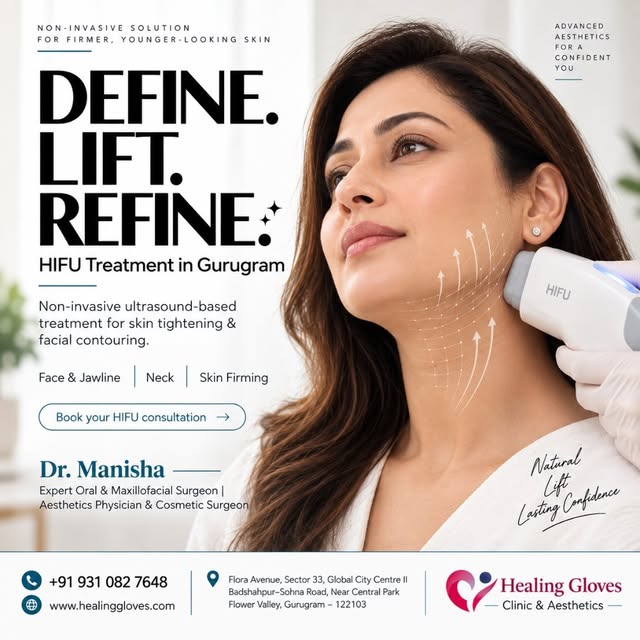 ✨ DEFINE. LIFT. REFINE. ✨

Looking for a non-surgical face lift in Gurugram? Discover HIFU — an adva