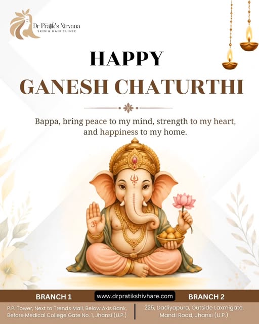 🐘✨ Happy Ganesh Chaturthi! ✨🙏

May Lord Ganesha bless you with peace in your mind, strength in you