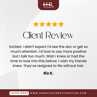 Thank you, Riz, for your thoughtful review. It was truly a pleasure meeting you.

At Honest Hair Res