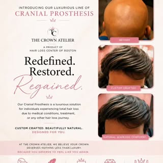 ✨ Introducing The Crown Atelier ✨

A Luxury Cranial Prosthesis Collection by Hair

 Loss Center of B