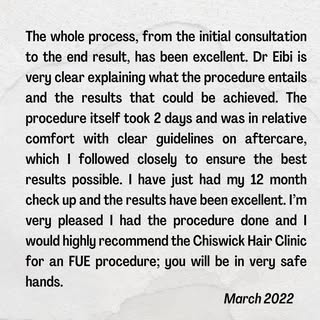 “In very safe hands” 👍🏼

#fue #consultation 
#bahrs #hairloss #hairlosssolution #men #menhair  #is