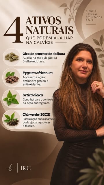 Além do saw palmetto, outros ativos naturais podem fazer parte da estratégia para a alopecia androge