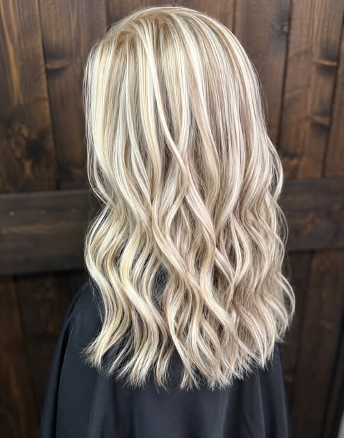 ✨ Soft, dimensional blonde perfection! ✨

A beautiful blend of creamy blonde tones and soft waves cr