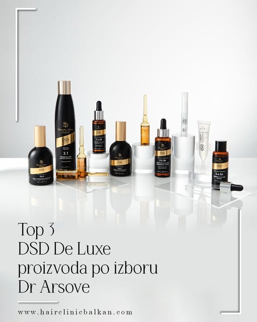 Top 3 DSD De Luxe proizvoda po izboru Dr Arsove

✨ Šampon DSD De Luxe 3.1
✨ Losion DSD De Luxe 3.4.3