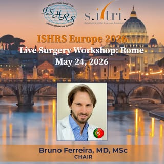Excited to share that Dr. Bruno Ferreira will be attending the ISHRS 2026 Congress in Rome 🇮🇹✨

A 