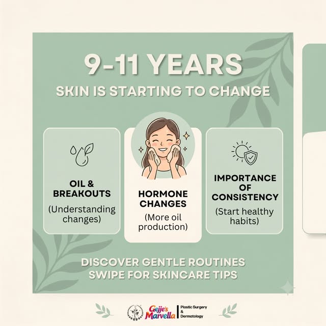 9-12 YEARS: SKIN IS STARTING TO CHANGE 🌱

Hormonal changes can bring:
➡️ Oiliness
➡️ Blackheads
➡️ 