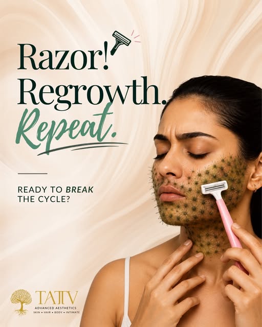 How many more mornings will you spend shaving?
Break the cycle & opt for Laser Hair Reduction at Tat