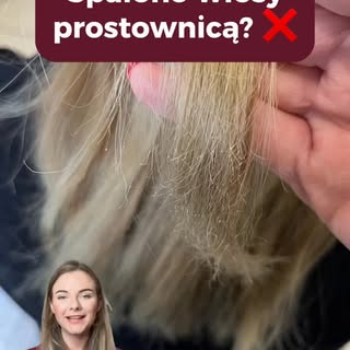To nie przesuszenie.
To spalenie. 🔥

Tak wyglądają włosy po zbyt wysokiej temperaturze prostownicy.