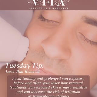 TUESDAY TIP: Laser Hair Removal

Avoid tanning and prolonged sun exposure before and after your lase