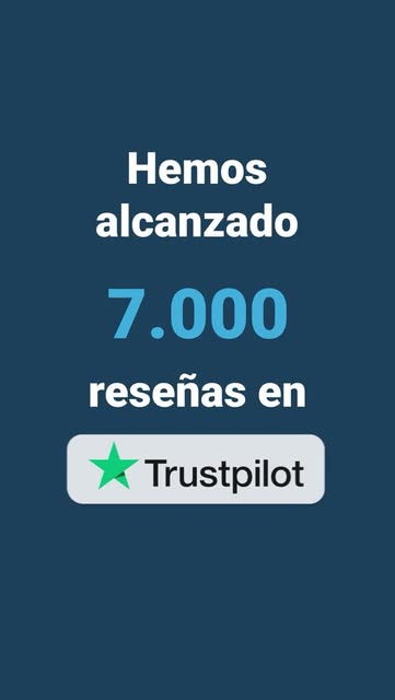 ¡Ya hemos superado las 7.000 reseñas en Trustpilot! ⭐
 
Con una puntuación global de 4,6 sobre 5, va