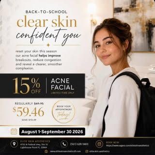 Back-to-School Clear Skin Special 🎒✨
Get ready to reset your skin this season! From August 1 throug