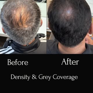✨ Fresh confidence, fuller-looking hair, and no more greys! ✨

This recent client wanted to boost th