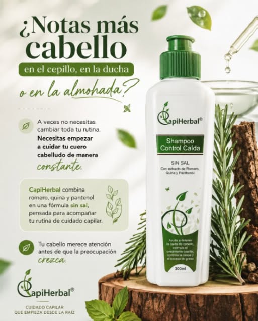 💁🏻‍♀️ ¿Notas caída al cepillarte? 🌿 Con @CapiHerbal recupera confianza y brillo. 
🤓Nuestro Shamp