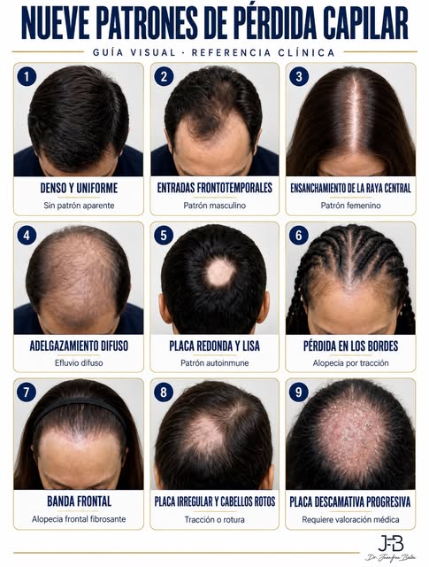 Existen distintos Patrones de pérdida de cabello!
Lo importante es que, en el momento que te familia