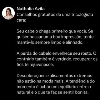 Anote aí ✍🏻

Dra Nathalia Ávila
Médica Dermatologista | Transplante capilar 
CRM: 74411 / RQE: 5149