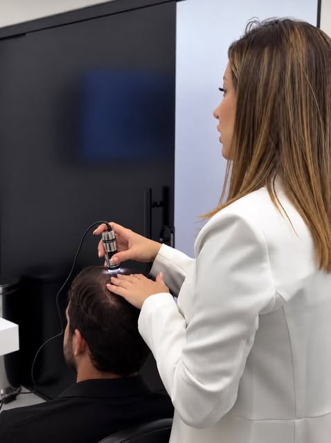 Antes de tratar, é preciso investigar. 🔬

A tricoscopia permite analisar o couro cabeludo e os fios