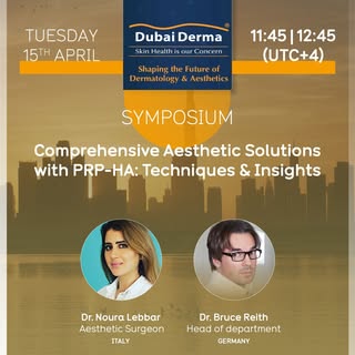REMINDER!

📅 TUESDAY 15 APRIL
⏰ 11:45 - 12:45 (UTC+4)
📍 Ajman D – Dubai Derma 2025

Regen Lab Symp