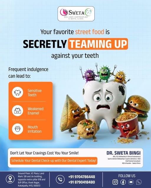 Your favorite street food is secretly teaming up against your teeth! 😱🍔

Frequent indulgence can l