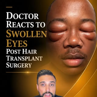 This is called periorbital edema. During the procedure, numbing fluid is placed along the forehead a