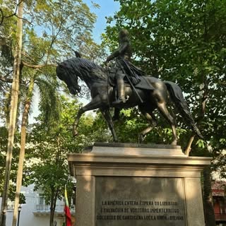 Standing in front of this statue of Simón Bolívar in Colombia was a meaningful moment for me.

Known