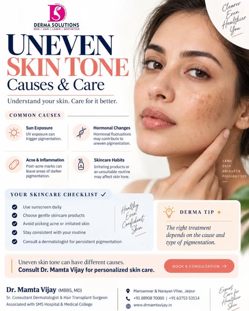 ✨ Uneven Skin Tone? Let’s Understand Your Skin Better!...✨

Uneven skin tone and pigmentation can ha
