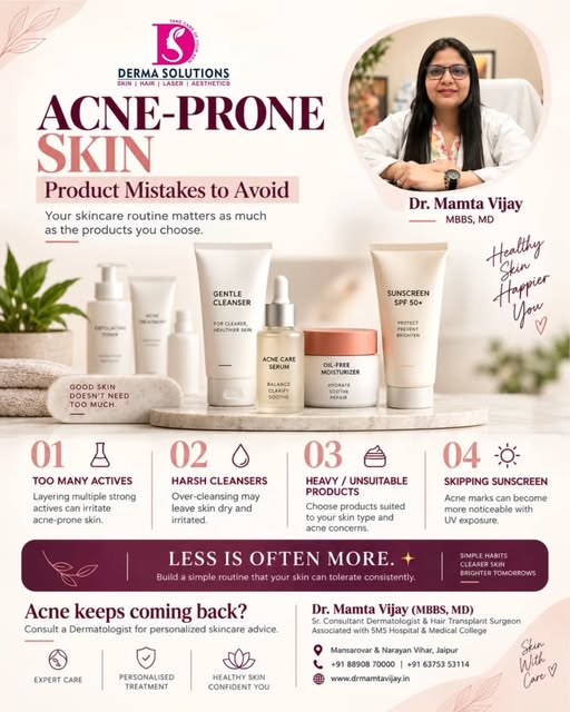 ✨ Acne-Prone Skin? Your Products Matter!..

When it comes to acne-prone skin, more products don’t al